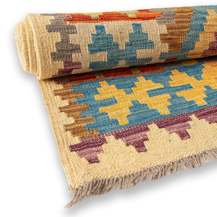 Woolen kilim runner "Rhombuses II"