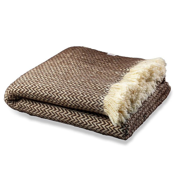 Wool bedspread Karandila IV brown undyed