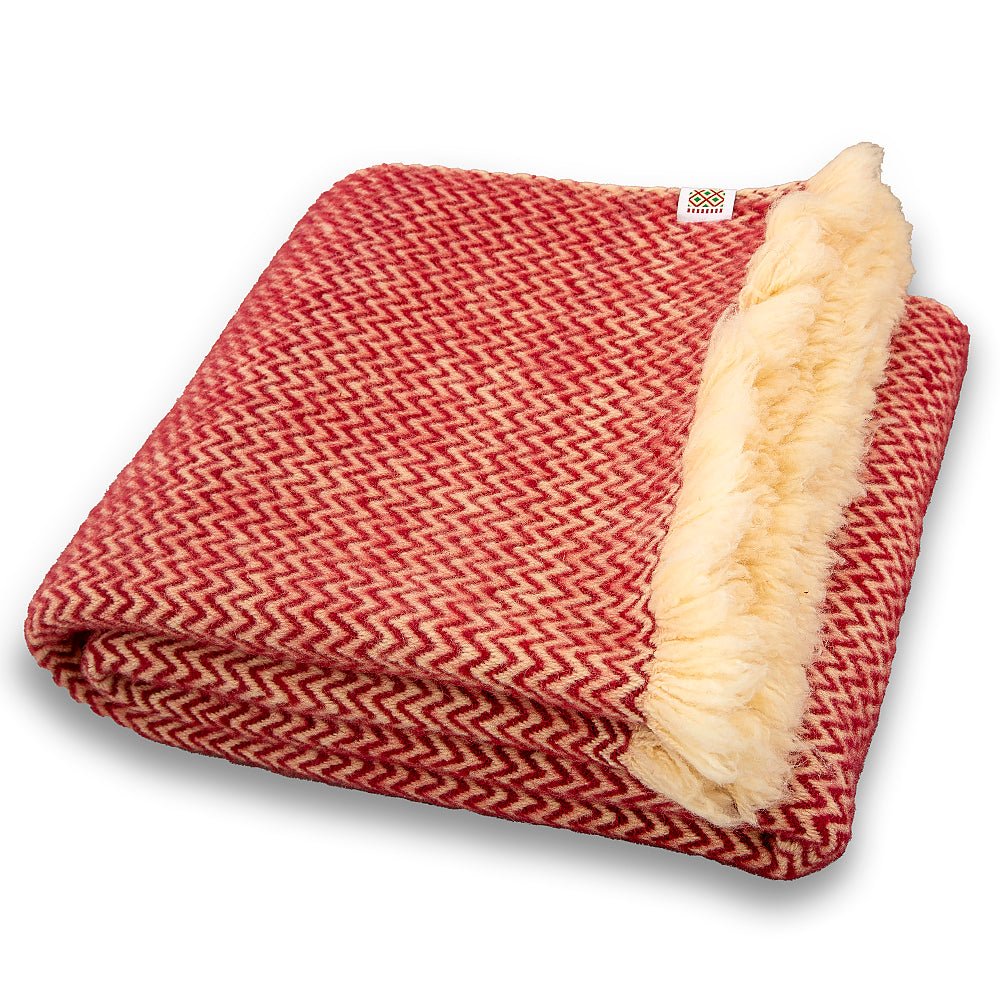 Wool bedspread Karandila XX burgundy