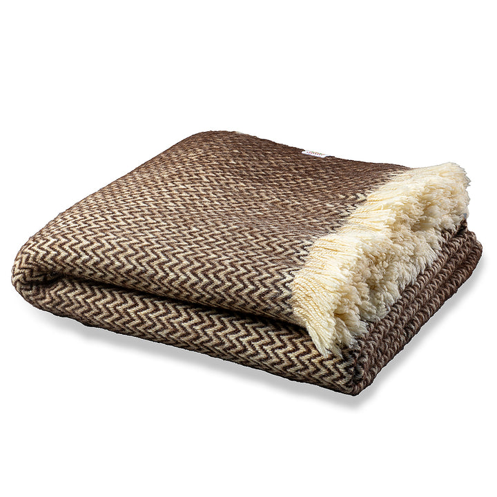 Wool bedspread Karandila IV brown undyed