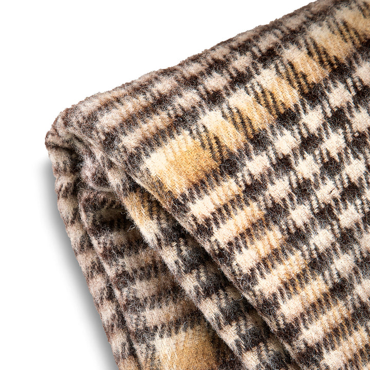 Wool blanket Elma XI - brown and beige cube