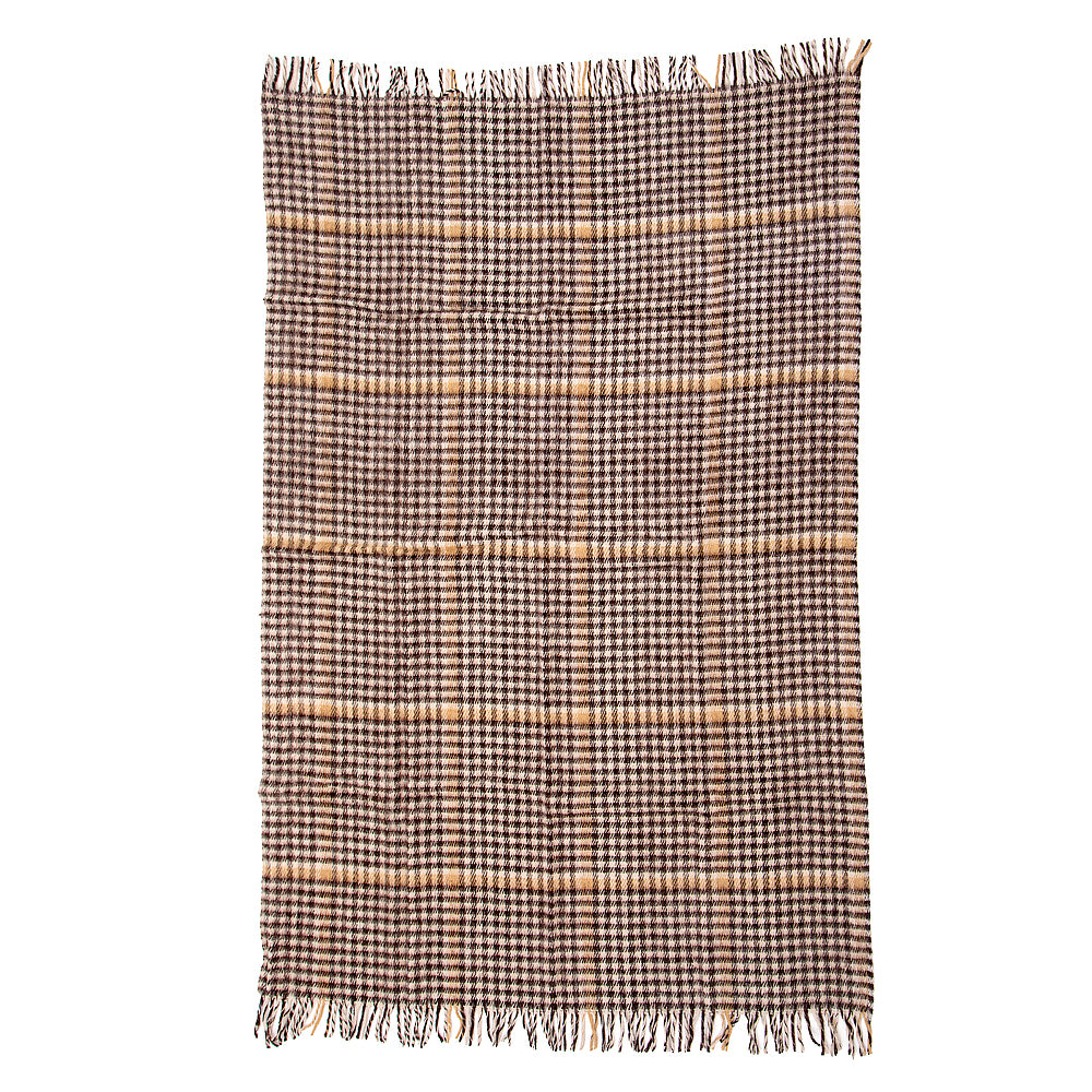 Wool blanket Elma XI - brown and beige cube
