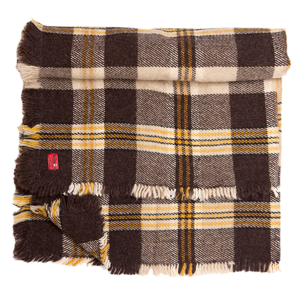 Wool Throw Rodopa I – Natural Undyed White and Brown Wool-Balkanova