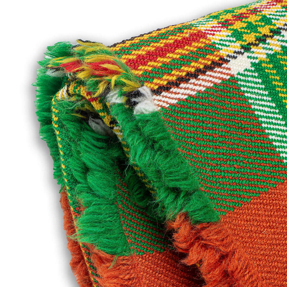 Wolldecke Rodopa XVII - grün und orange kariert