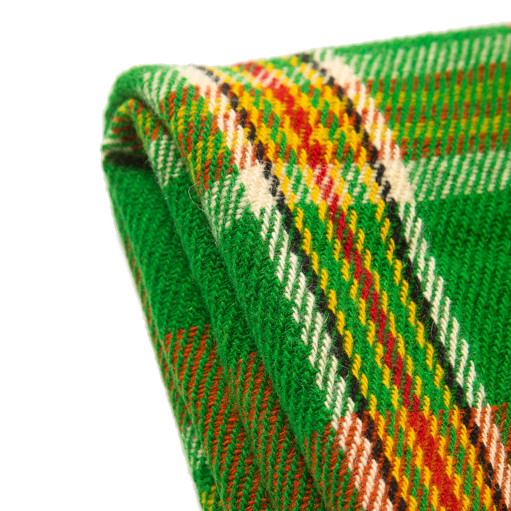 Wolldecke Rodopa XVII - grün und orange kariert