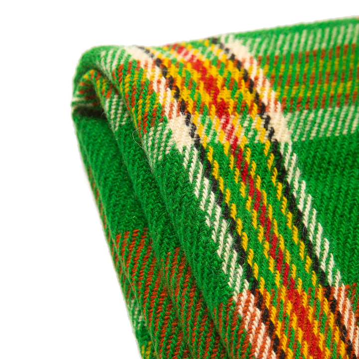 Wolldecke Rodopa XVII - grün und orange kariert