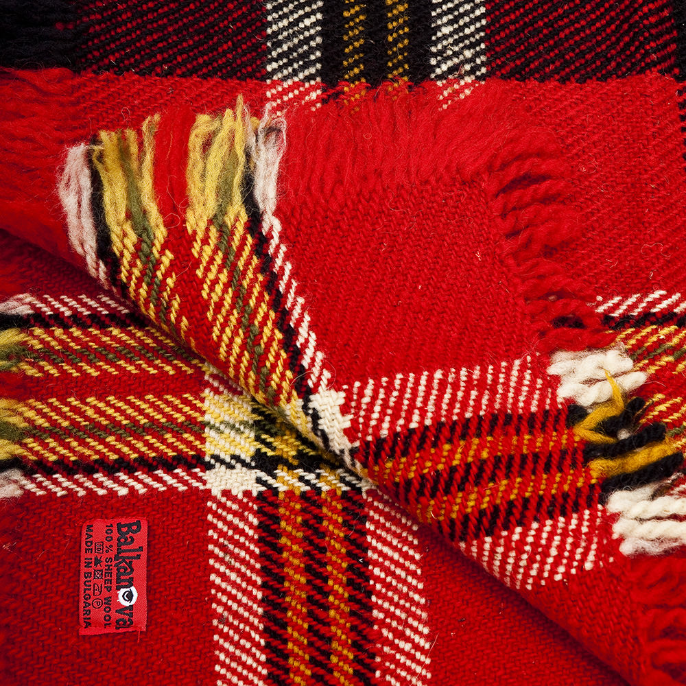 Wool bedspread Rodopa V Scottish plaid