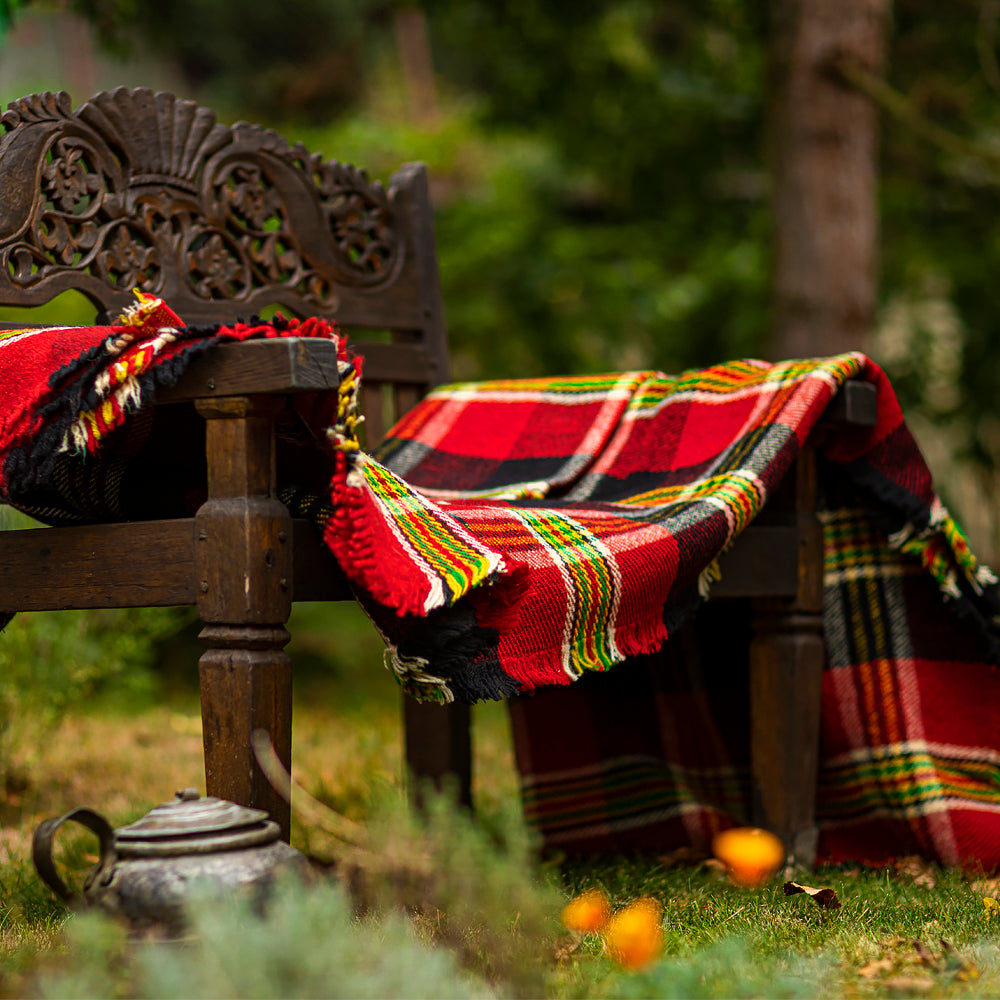 Wool bedspread Rodopa V Scottish plaid
