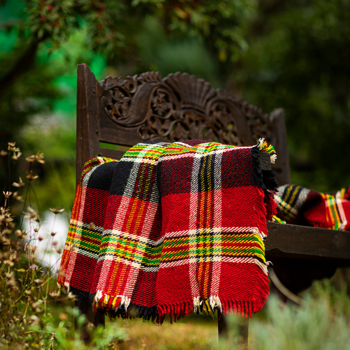 Wool bedspread Rodopa V Scottish plaid
