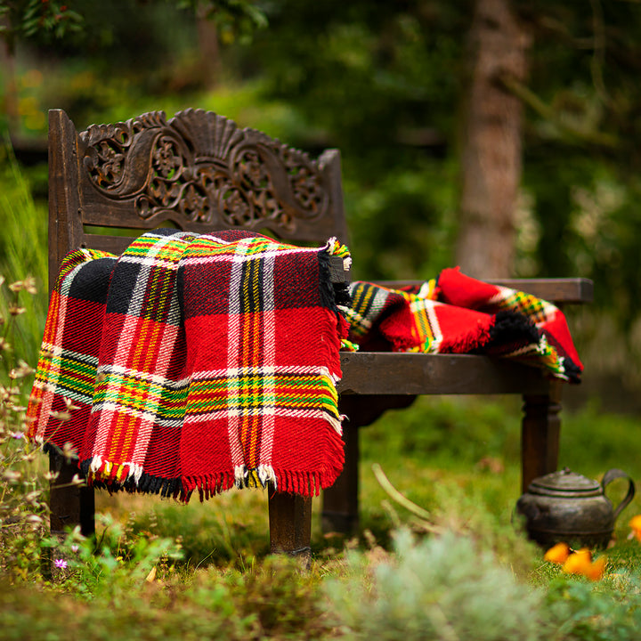 Wool bedspread Rodopa V Scottish plaid
