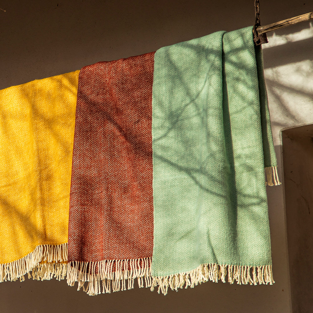 Wool blanket Elma XI - brown and beige cube