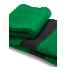 Silná vlněná deka Rainbow IV - tmavě zelená s černým pruhem na obou koncích