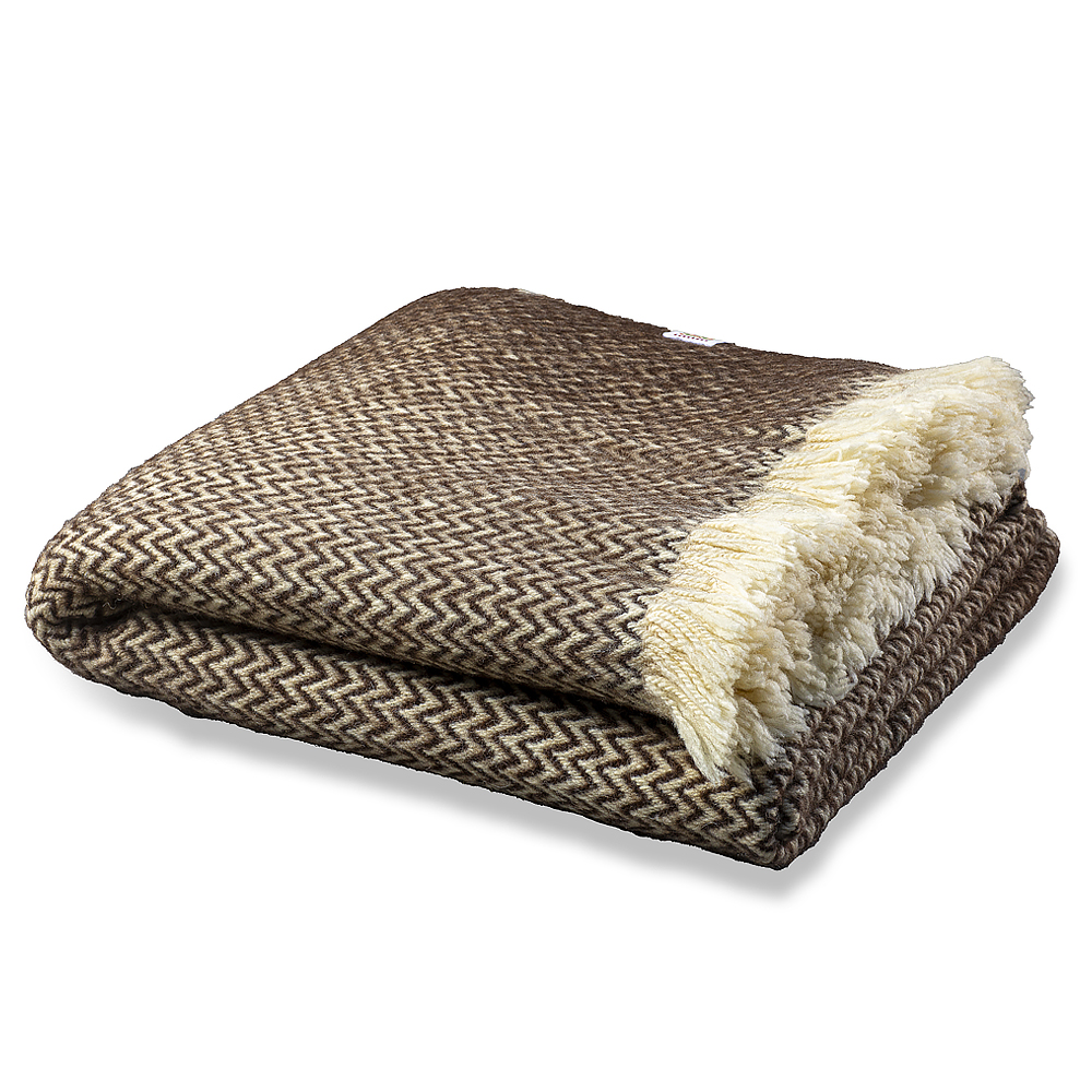 Wool Blanket Karandila IV natural brown, King Size