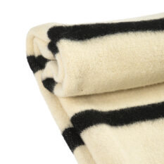 Thick Wool Blanket Rainbow VIII - white with thin black stripes