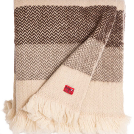 Wool Blanket Karandila III with brown and grey stripes, Double Size