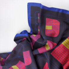 Silk Scarf III - Black, Blue and Red
