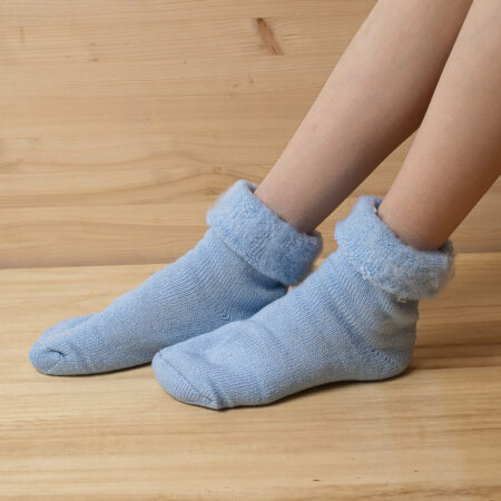 Vlnené ponožky "šošonky" - svetlo modré