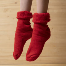 Hairy Thick Socks - Bright Red