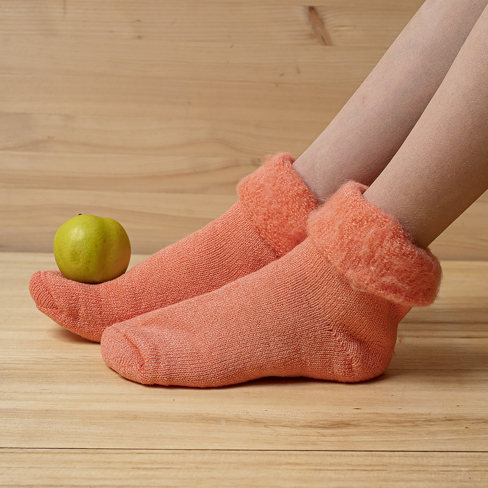 Vlněné ponožky „šošonky“ - meruňkové