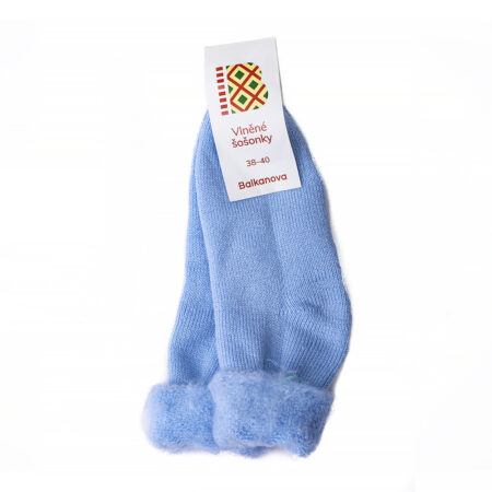 Vlněné ponožky „šošonky“ - světle modré