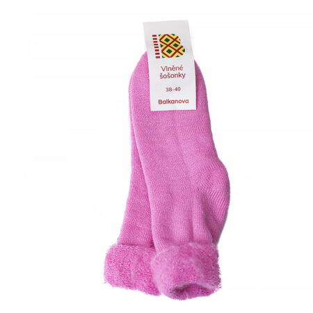 Vlněné ponožky „šošonky“ - růžové