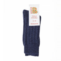 Socks 100% Wool, Thick Elastic Knitwear - Dark Blue