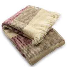 Wool Blanket Karandila XIX with burgundy and grey stripes