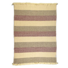 Wool Blanket Karandila XIX with burgundy and grey stripes
