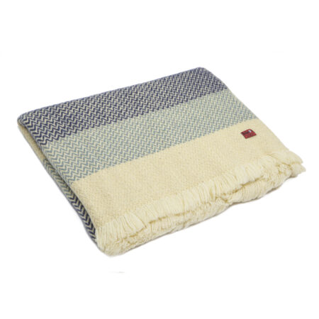 Wool Blanket Karandila I with blue stripes, Double Size