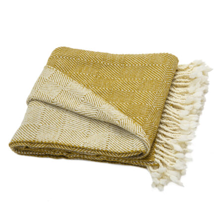 Merino Wool Blanket Kostadina V - Yellow