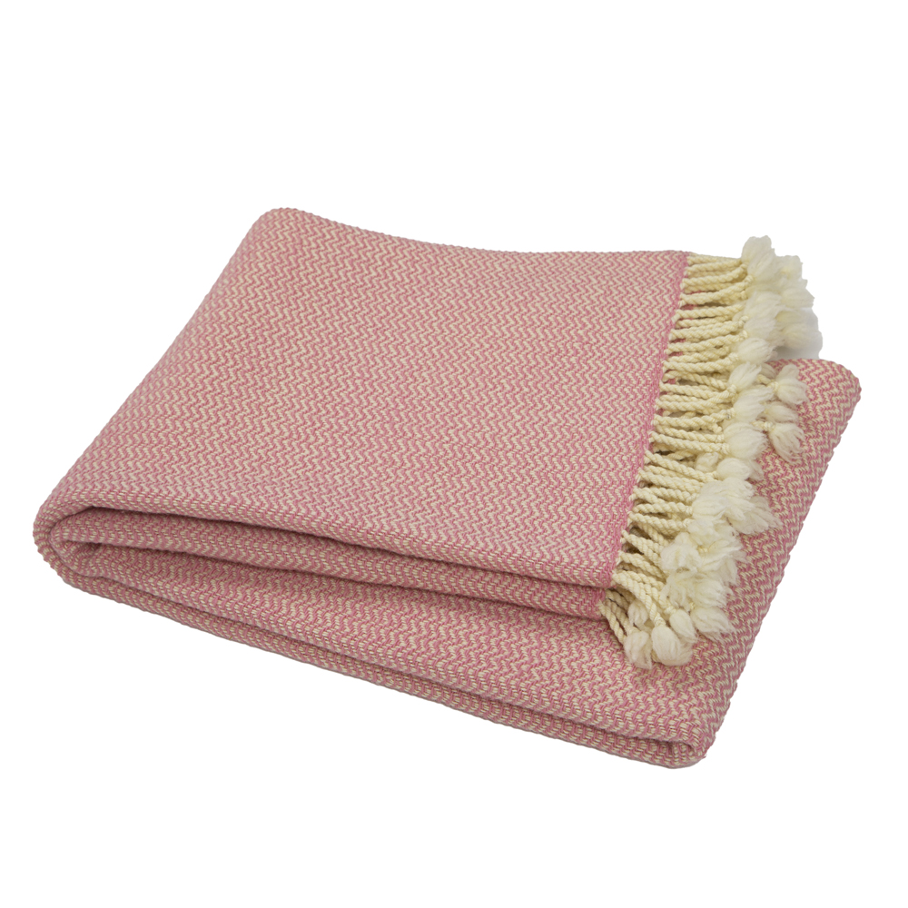 Vlnená deka Marina merino - ružová