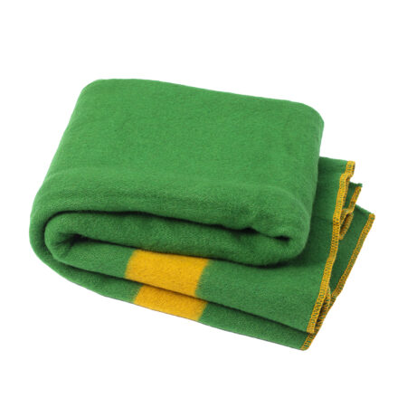 Thick Wool Blanket Rainbow IX - Green with Yellow Stripes