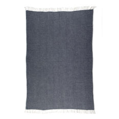 Merino Wool Blanket Marina - Dark Blue, EXTRA SOFT