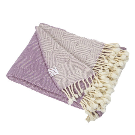 Merino Wool Blanket Kostadina - Lilac