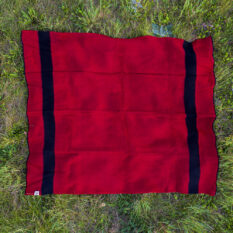 Thick Wool Blanket Rainbow VI - red with one black stripe on both ends