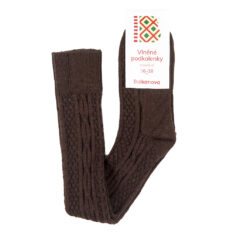 Knee Socks 80% Wool, Patterned, Dark Brown