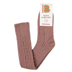 Knee Socks 80% Wool, Patterned, Light Pink