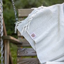 Handwoven wool blanket Nara III Merino - white