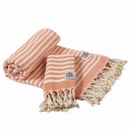 Cotton bath towel and hand towel Portokala II - orange set