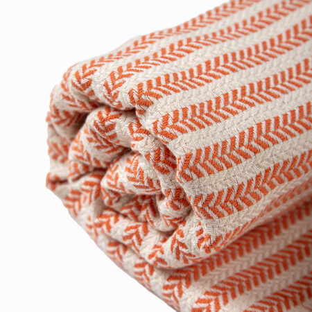 Ručně tkaná sada - oranžový bavlněný set Portokala a vlněná deka Nara dle Vašeho výběru
