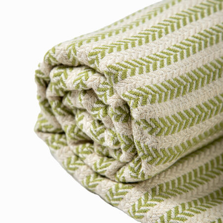 Ručně tkaná sada - zelený bavlněný set Portokala a vlněná deka Nara dle Vašeho výběru