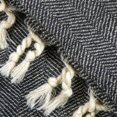Ručně tkaná vlněná deka Nara II - černá