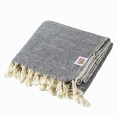 Ručne tkaná vlnená deka Nara XI - sivá