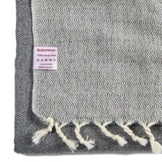 Ručně tkaná vlněná deka Nara XI - šedá