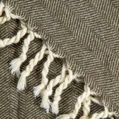 Ručně tkaná vlněná deka Nara IV - světle zelená přírodně barvená