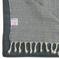 Handwoven wool blanket Nara IX - dark green