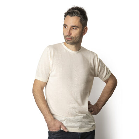 Pánské vlněné triko z merina II - bílé