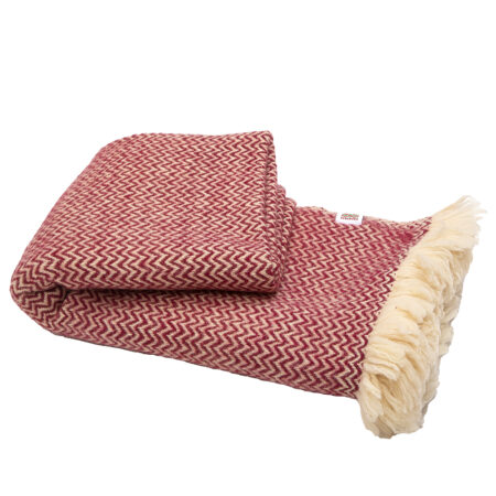 wool blanket in burgundy shade