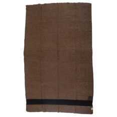 Thick wool blanket Rainbow XVIII - brown with one black stripe