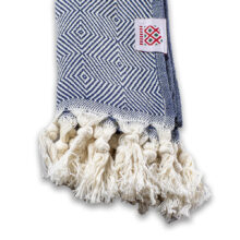 Badetuch und Handtuch Portokala X aus Baumwolle – Saphirblaues Set